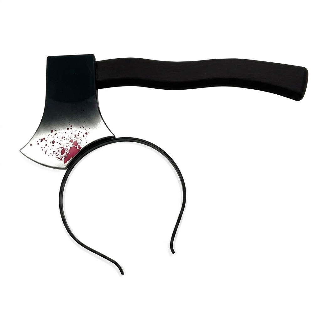 halloween headband with bloody axe 