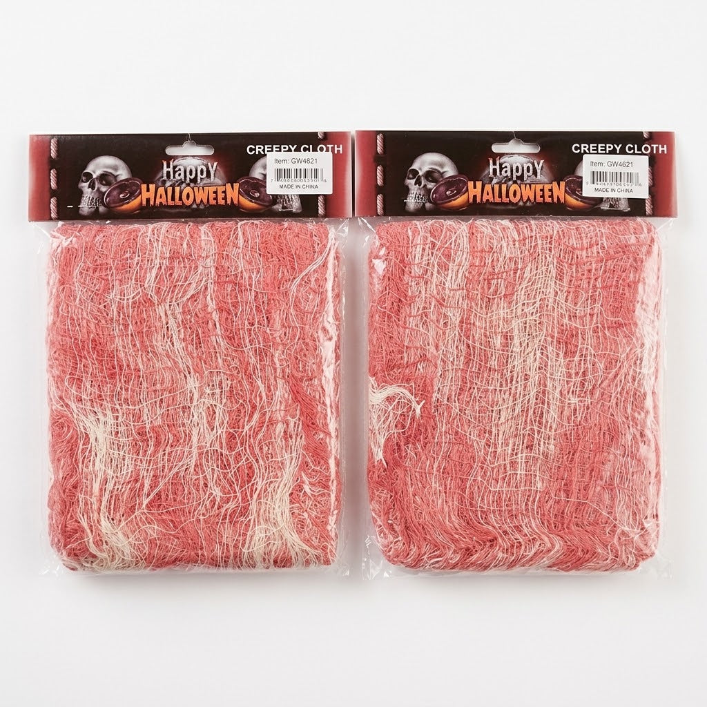 Partyrite Halloween Creepy Cloth Decorative Gauze, 30" x 72", 4 Assorted Colors, Wholesale