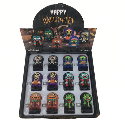 Assorted Halloween Cute Character Wind-Up Toys, 12-Piece Retail Display Box, Wholesale