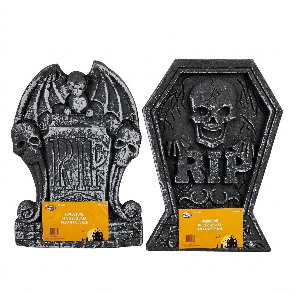 Partyrite Foam Halloween Tombstone Decorations, 9" x 14", Wholesale