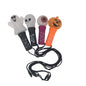 Four Halloween-themed jump rope handles with black cords, featuring a white ghost, a white skull, a purple eyeball, and an orange jack-o'-lantern, displayed on a white background.