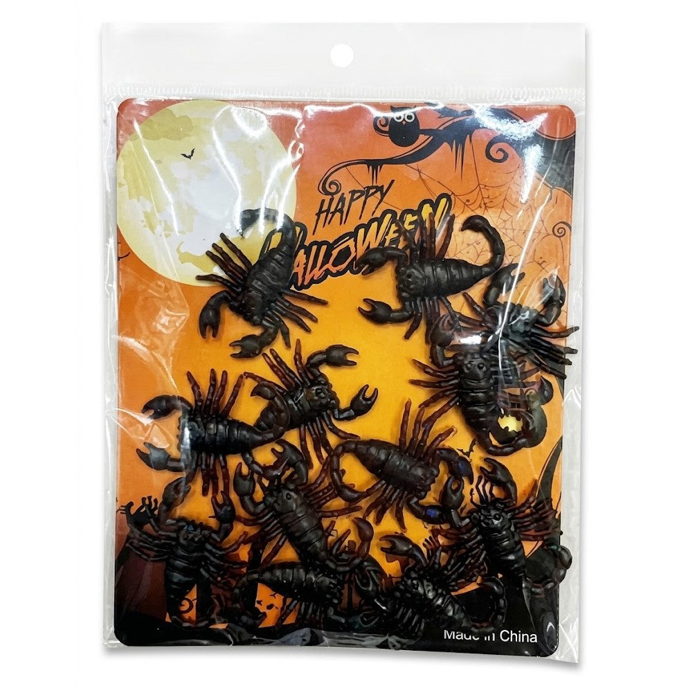 Halloween Realistic Plastic Fake Scorpions (12-Count Pack) - Spooky Prank & Party Decor | Wholesale
