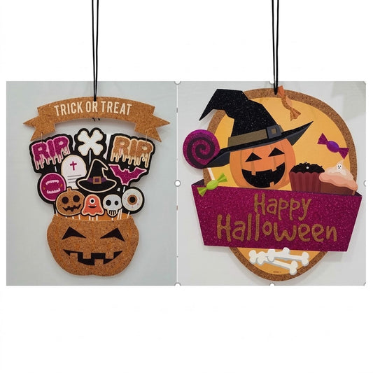 PartyRite 13" x 14" Foam Core Glitter Halloween Wall Signs, Assorted Designs, Wholesale