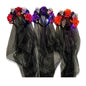 Halloween LED Light-Up Floral Skull Veil Headbands (Assorted Colors) | Wholesale