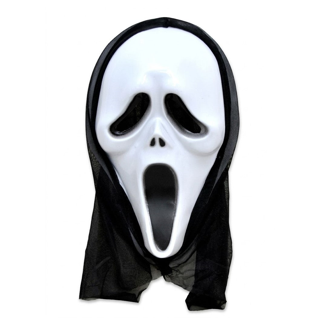 Halloween Screaming Ghost Mask with Fabric Hood (8" x 12.6") | Wholesale