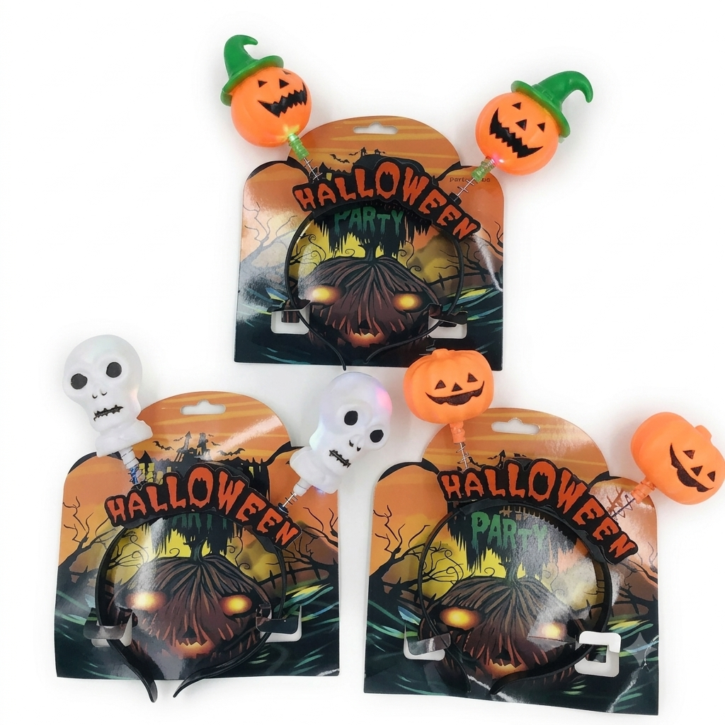 Light-Up LED Halloween Bopper Headbands Assortment, Wholesale