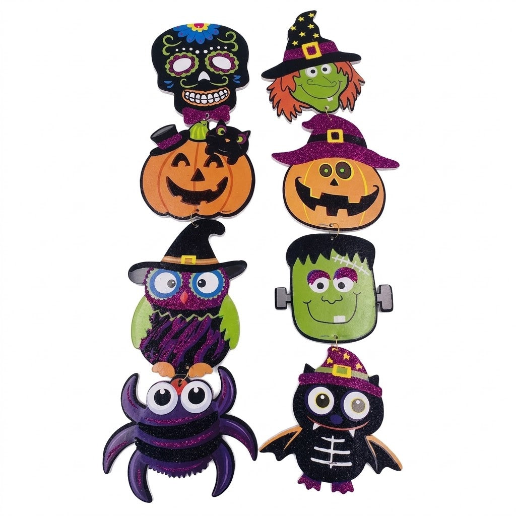 PartyRite 5" x 23" 4-Tier Articulated Halloween Foam Core Hanging Banner Displays, Wholesale