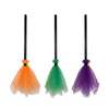 Halloween Mesh Tulle Witch Brooms (28" / 70cm) - Vibrant Orange, Green & Purple Assortment | Wholesale