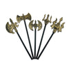 Halloween Antique Gold Weapon Props (20" / 50cm) - Axes, Battle Axes & Tridents Assortment | Wholesale