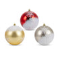 Christmas Jumbo Glitter Snowflake Ball Ornaments (8" / 20cm Diameter) - Red, Gold & Silver Assortment | Wholesale