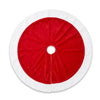 36" Plush Red & White Faux Fur Trimmed Christmas Tree Skirt | Wholesale