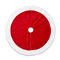 36" Plush Red & White Faux Fur Trimmed Christmas Tree Skirt | Wholesale
