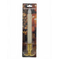 9" LED Flameless Taper Candle with Warm Amber Glow & Gold Pedestal Base | Wholesale