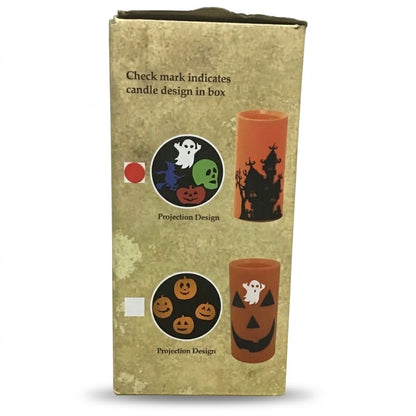 HomeRite 3" x 6" Battery & USB Powered LED Halloween Projection Candle, Wholesale