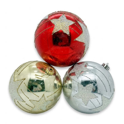 6" Large Shatterproof Christmas Ball Ornaments (5 Assorted Glitter & Sequin Styles) | Wholesale