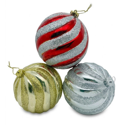 6" Large Shatterproof Christmas Ball Ornaments (5 Assorted Glitter & Sequin Styles) | Wholesale