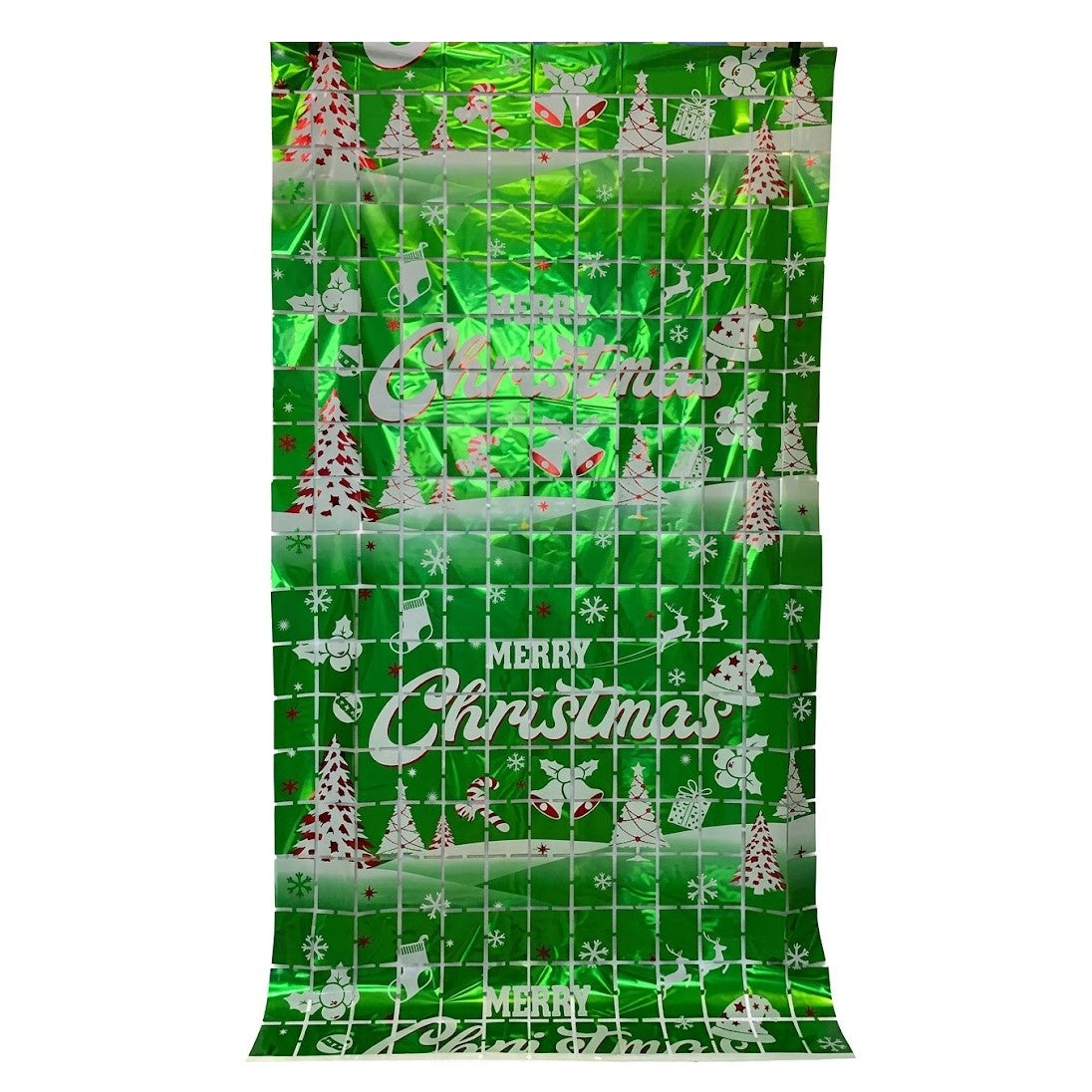 PartyRite Jumbo Metallic Foil Merry Christmas Door Cover, 80" x 40", 2 Assorted Styles, Wholesale