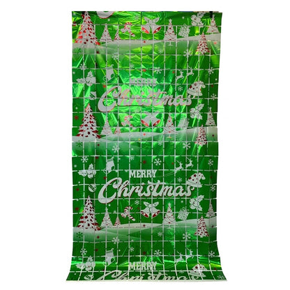 PartyRite Jumbo Metallic Foil Merry Christmas Door Cover, 80" x 40", 2 Assorted Styles, Wholesale