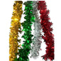7ft Metallic Foil Christmas Tinsel Garland with Holiday Accents (Stars, Trees, Bells) - Assorted Colors | Wholesale