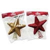 8" x 9" Christmas Glitter 3D Star Tree Toppers (Assorted Gold & Red) | Wholesale