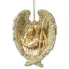 Christmas Gold Holy Family Nativity Ornament in Angel Wings (8.5x11cm) | Wholesale