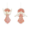 Christmas Filigree Angel Hanging Ornament (16cm) - Silver Wings & Red/Gold Glitter Assortment | Wholesale