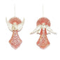 Christmas Filigree Angel Hanging Ornament (16cm) - Silver Wings & Red/Gold Glitter Assortment | Wholesale