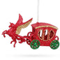 Christmas Glitter Pegasus Carriage Ornament (14.5x8.5cm) - Antique Bronze & Red/Green Styles | Wholesale