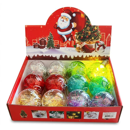 3.2" LED Light-Up Christmas Ball Ornaments (Assorted 12-Piece Countertop Display Trays, 3 Styles) | Wholesale