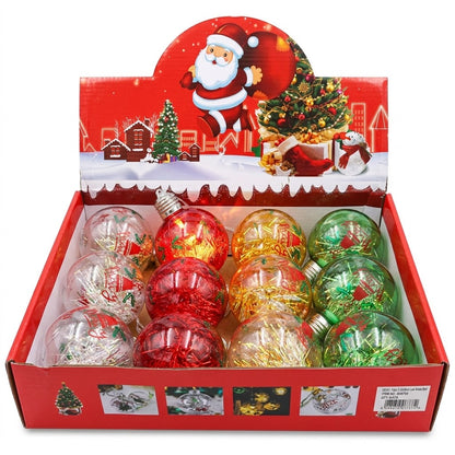3.2" LED Light-Up Christmas Ball Ornaments (Assorted 12-Piece Countertop Display Trays, 3 Styles) | Wholesale