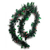 7ft Premium Green & Frosted White Christmas Tinsel Garland with Holly Leaves & Red Berries | Wholesale