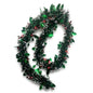 7ft Premium Green & Frosted White Christmas Tinsel Garland with Holly Leaves & Red Berries | Wholesale