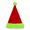 Holiday Monster Santa Hat with Lime Green Faux Fur Trim & Pom-Pom | Wholesale
