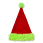 Holiday Monster Santa Hat with Lime Green Faux Fur Trim & Pom-Pom | Wholesale