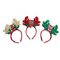 Christmas Sequin Reindeer Antler Headband - Assorted Gold, Red & Green | Wholesale