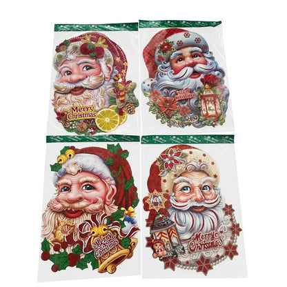 Santa Claus Portrait Wall & Door Decoration Assortment (11" x 26") - 3D Glitter | Wholesale
