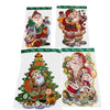 Santa Claus Portrait Wall & Door Decoration Assortment (11" x 26") - 3D Glitter | Wholesale