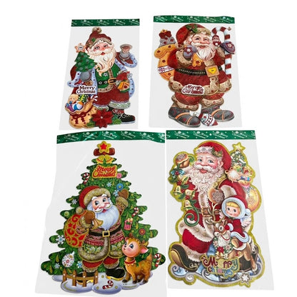 Santa Claus Portrait Wall & Door Decoration Assortment (11" x 26") - 3D Glitter | Wholesale