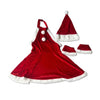 Girls Plush Velvet Santa Dress Costume Set (4-Piece Outfit: Halter Dress, Santa Hat & Faux Fur Cuffs) | Wholesale