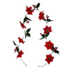 6' Artificial Red Poinsettia & Berry Christmas Floral Garland - Holiday Vine Decor | Wholesale