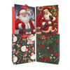 GiftRite Medium Velvet Accent Christmas Gift Bags, 9" x 7" x 4", Assorted Designs, Soft Satin Ribbon Handles, Wholesale