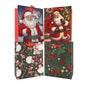 GiftRite Medium Velvet Accent Christmas Gift Bags, 9" x 7" x 4", Assorted Designs, Soft Satin Ribbon Handles, Wholesale