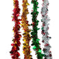 7ft Metallic Foil Christmas Tinsel Garland with Holly Leaves & Berries - Assorted Colors | Wholesale