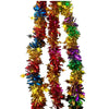6.6' Metallic Tinsel Christmas Garland with Star Cutouts - Assorted Festive Colors | Wholesale