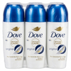 Three Dove Advanced Care original deodorant bottles in a row on a white background