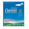 Claritin allergy medication packaging with blue and green design