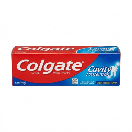 Colgate toothpaste box on a white background