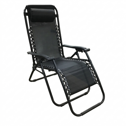 Black lounge chair on a white background