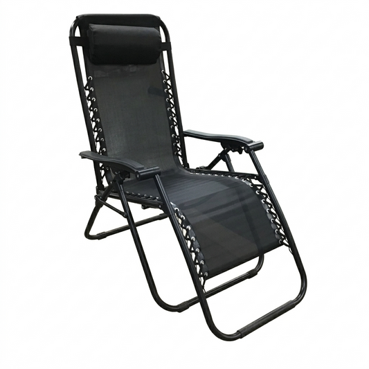 Black lounge chair on a white background
