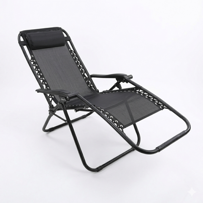 Black lounge chair on a white background